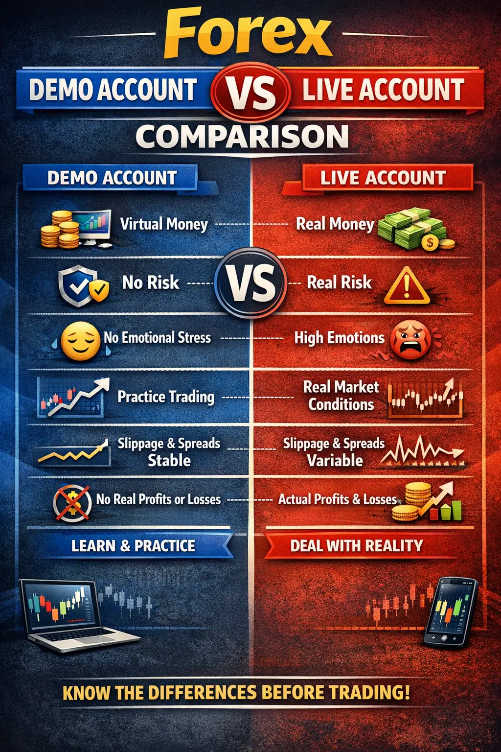 Forex Demo Account vs Live Account Comparison